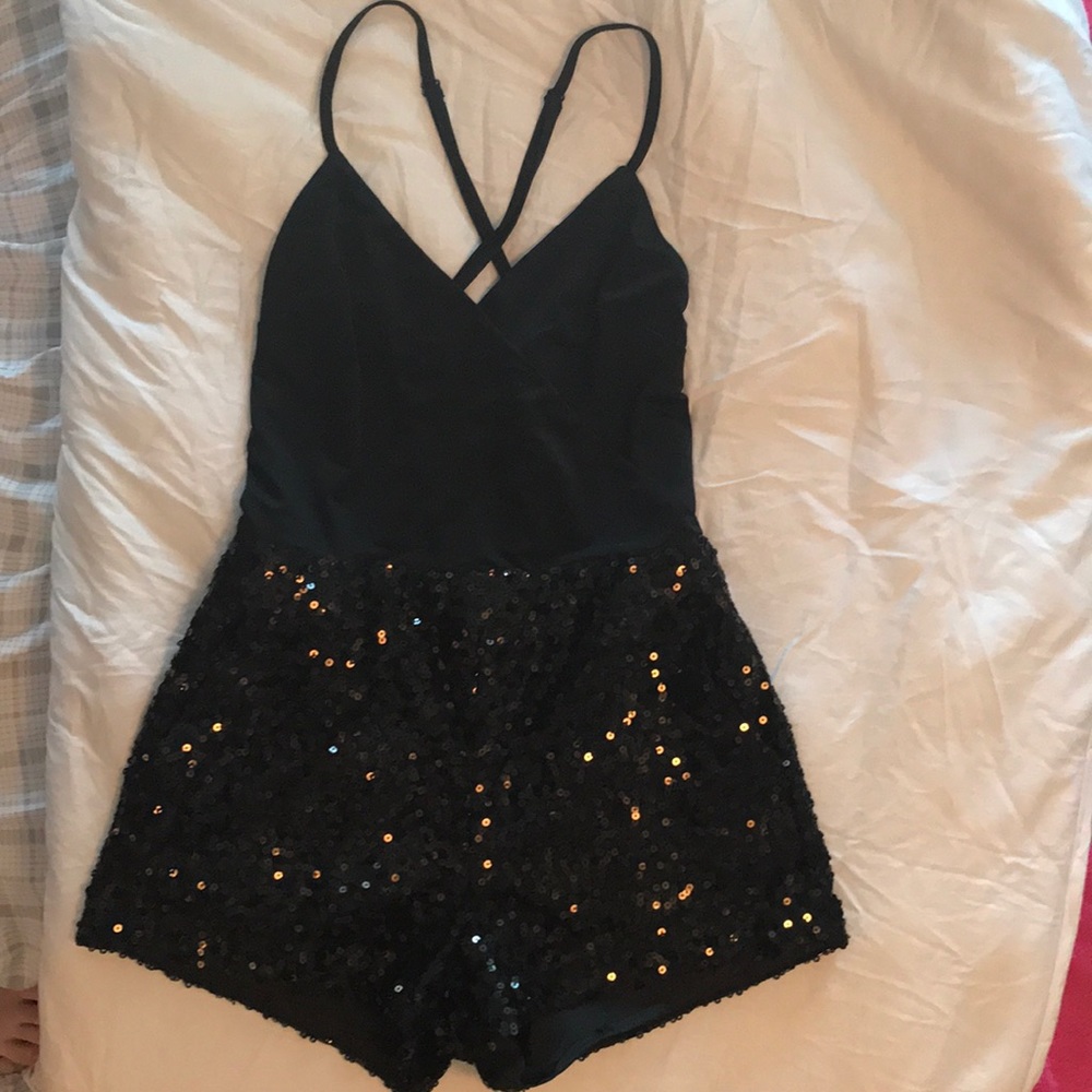 Sequin bottom romper
